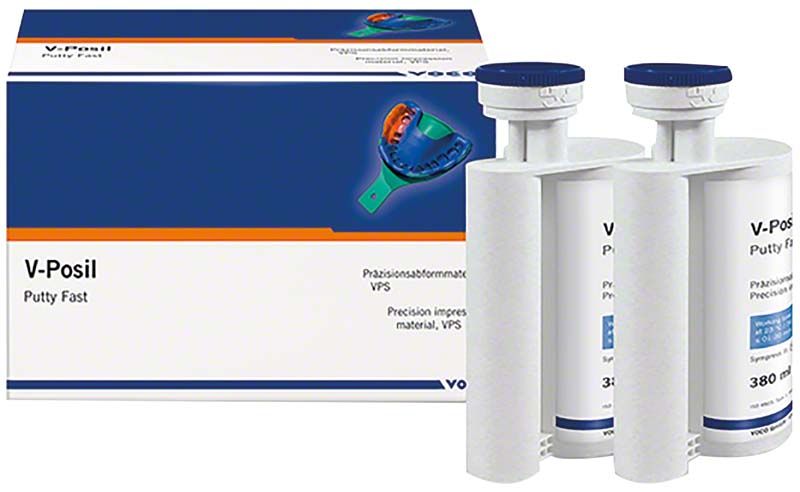 V-Posil Putty Fast Kartuschen mit Verpackung, 2 x 380ml für Zahntechnik.