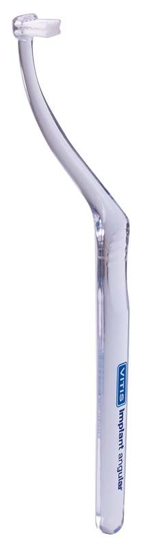 VITIS® implant Angular Zahnbürste mit schmalem, gebogenem Kopf.