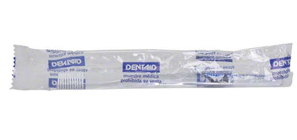 VITIS® implant sulcus Zahnbürste in transparenter Cellophan-Verpackung mit Dentaid-Logo.