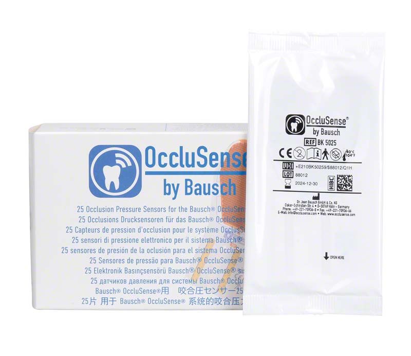 OccluSense® Sensoren-Verpackung mit Einzelverpackung für Drucksensoren.