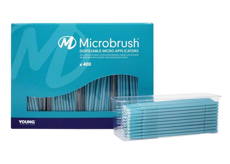 Microbrush Plus Applikatoren 400er petrol ultrafein in Verpackung.