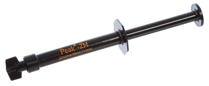 Schwarze Peak-ZM® Primer Spritze mit Zirkonia-Metall-Primer-Aufdruck.