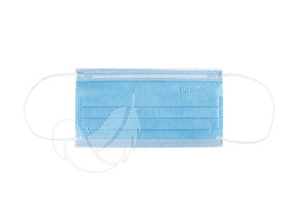 Monoart Mundschutz Pro 4 Sensitive blau mit elastischen Ohrschlaufen.