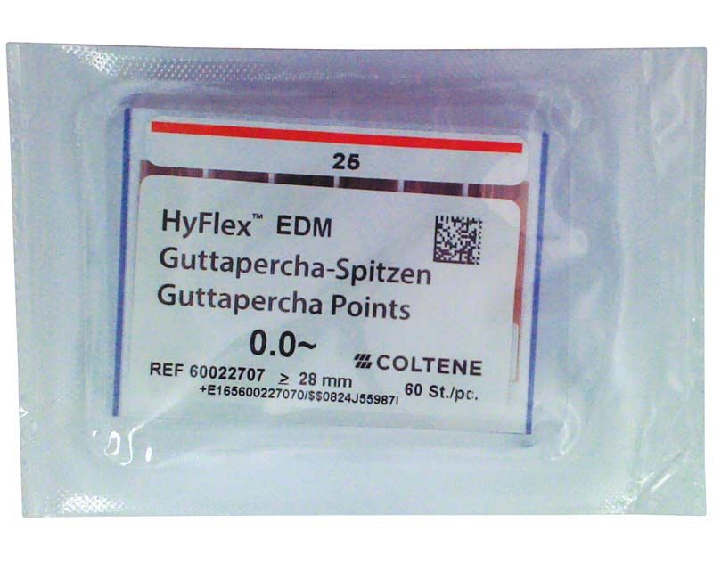 HyFlex™ EDM Guttaperchaspitzen OneFile 25/~ in steriler Verpackung.