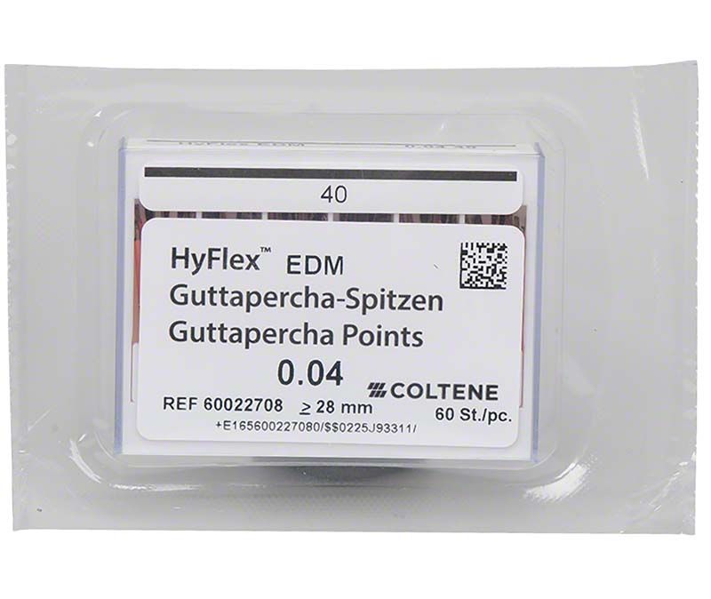 HyFlex™ EDM Guttaperchaspitzen 40/.04 in steriler Verpackung.