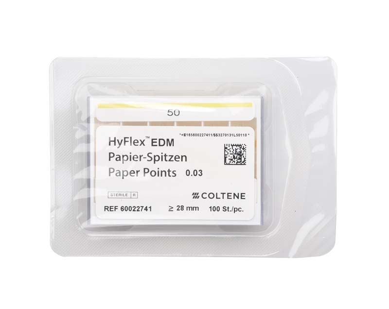 HyFlex™ EDM Papierspitzen 50/.03 in steriler Blisterverpackung.