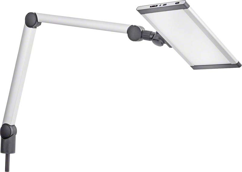 LED Arbeitsleuchte MINI mit Gelenkarm zur Tischmontage in modernem Design.