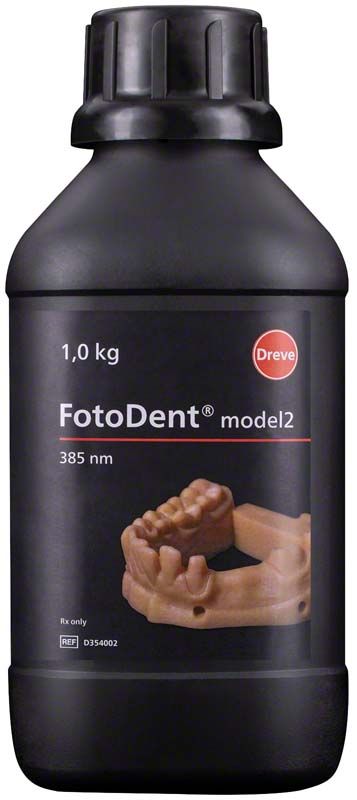 1 kg FotoDent® model2 Flasche in beige-opak für Dentalmodelle.