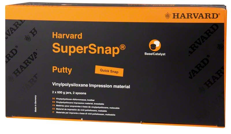 Harvard SuperSnap® Putty Schwarz Verpackung mit Produktinformationen und Logo.