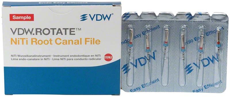 VDW.ROTATE™ NiTi Wurzelkanalfeilen 25mm in Blisterpackung.