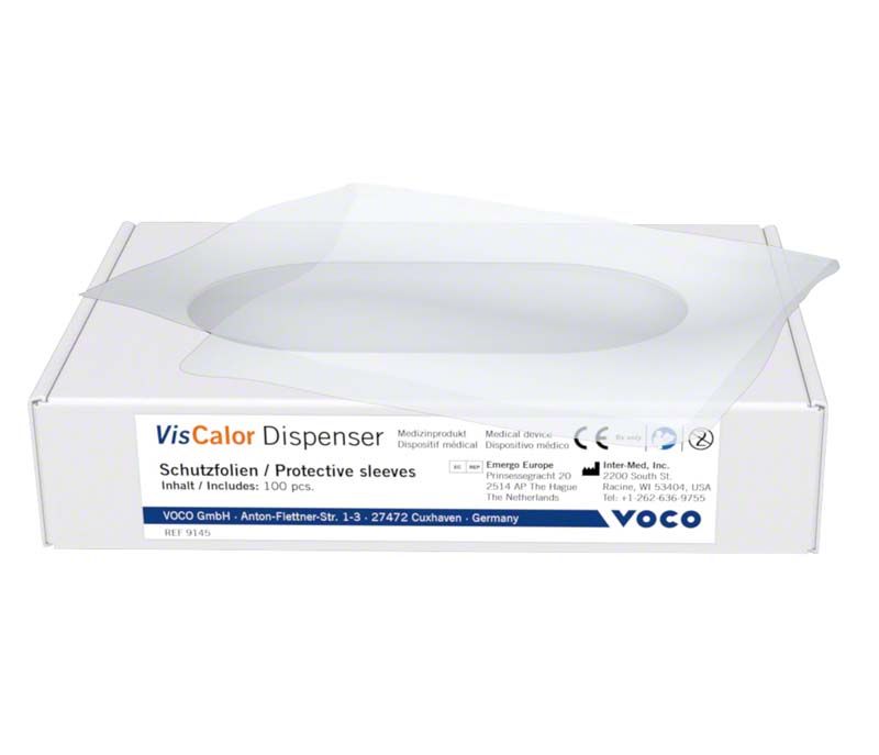Schutzfolien-Verpackung VisCalor® Dispenser mit 100 Stück Inhalt.