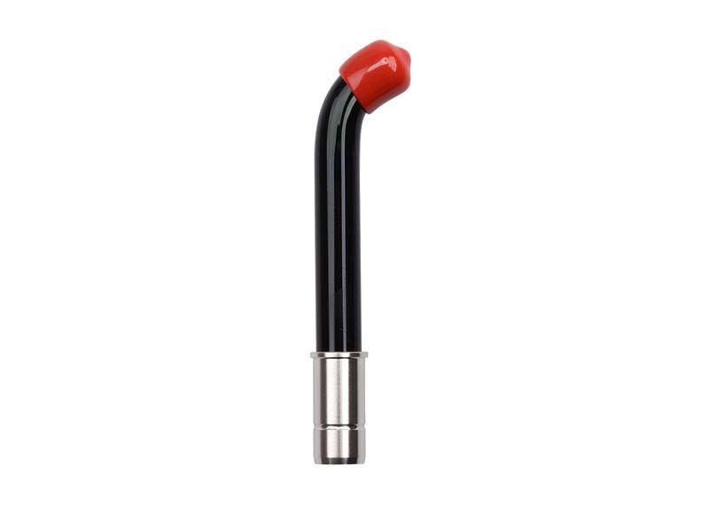Hochstabiler Lichtleiter 8 mm mit roter Spitze und silbernem Anschluss.