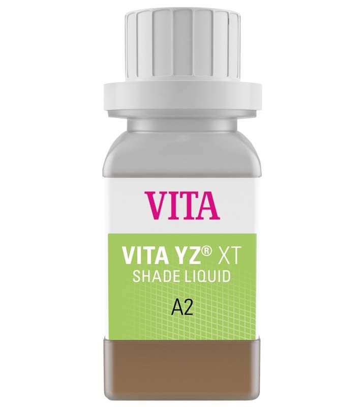 Medizinische Flüssigkeit VITA YZ® XT SHADE LIQUID A2 in Flasche.