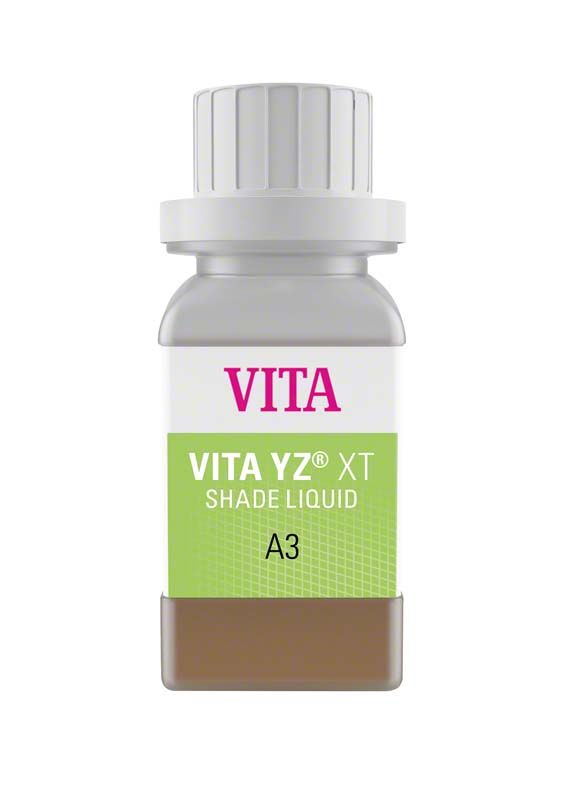 VITA YZ® XT SHADE LIQUID A3 in weißer Flasche mit grünem Etikett.