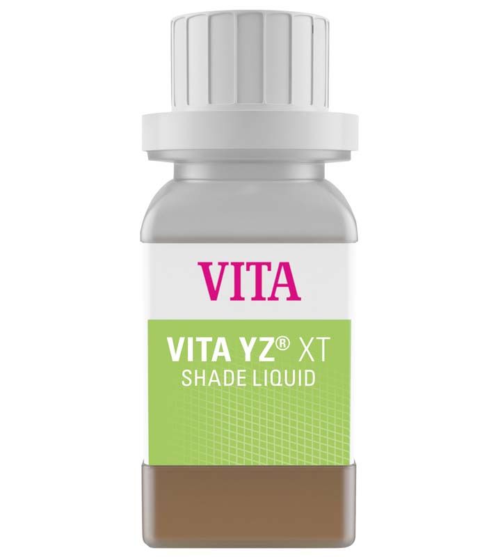 VITA YZ XT SHADE LIQUID C1 Flasche mit grünem Etikett und weißem Verschluss.