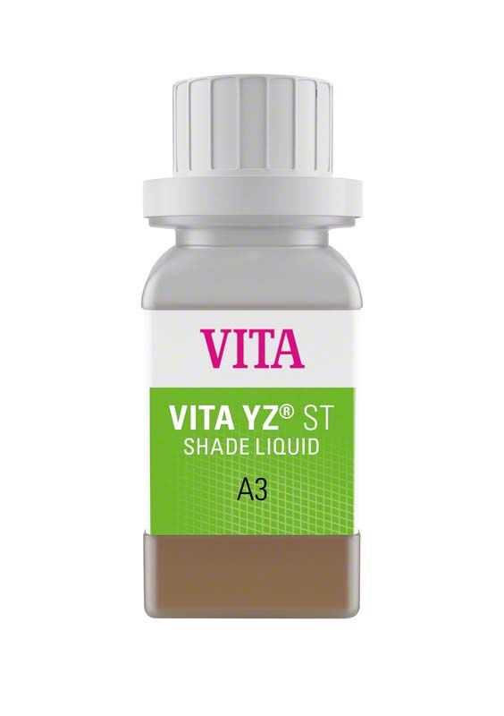 VITA YZ® ST SHADE LIQUID A3 Flasche mit grünem Etikett.