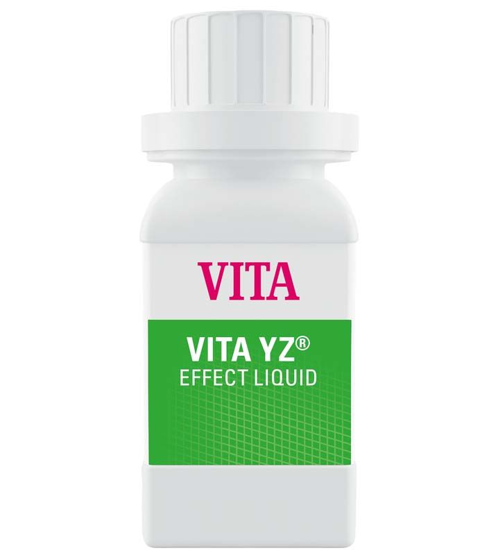 Weiße Flasche VITA YZ® EFFECT LIQUID mit grünem Etikett.