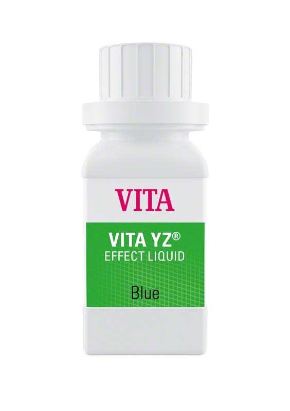 VITA YZ® EFFECT LIQUID Blue in weißer Flasche mit grünem Etikett