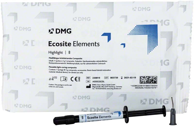 Ecosite Elements HIGHLIGHT Spritze B, braunes Komposit mit Verpackung.