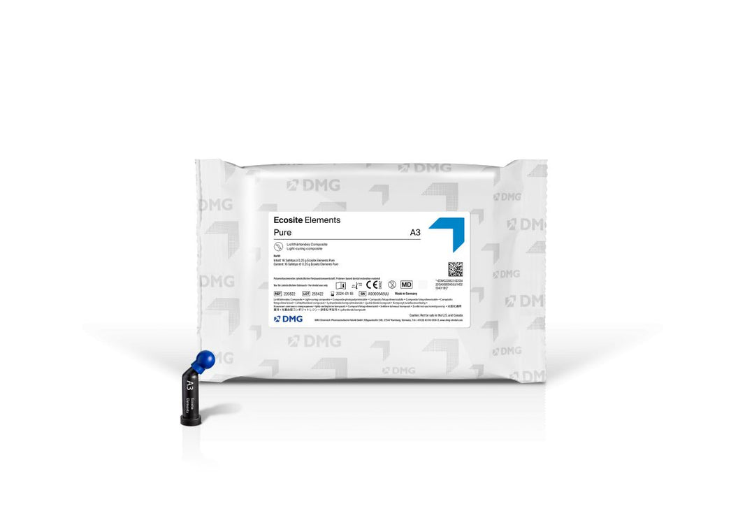 Ecosite Elements PURE Safetips A3 Verpackung mit blauer Safetip-Kappe.