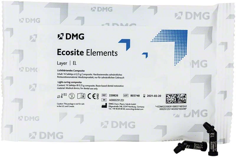 Verpackung von Ecosite Elements LAYER Safetips EL mit zwei schwarzen Spitzen.