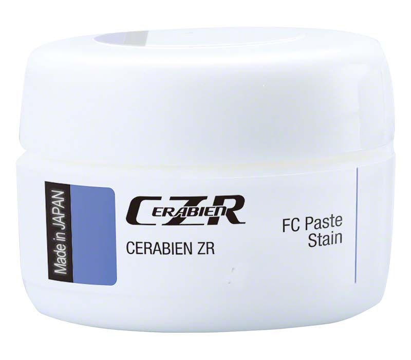 CERABIEN ZR FC Paste Stain in weißem Behälter mit blauer Beschriftung.