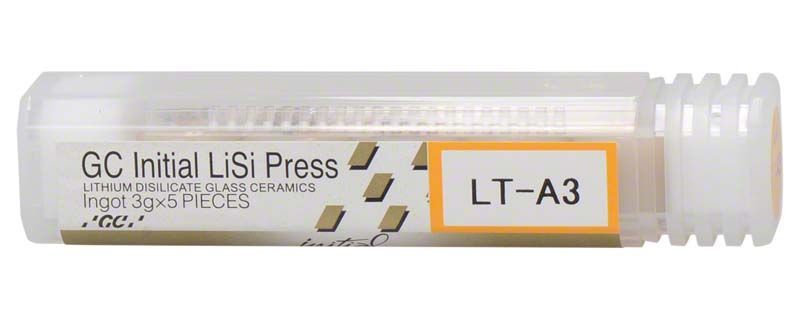 Transparente Verpackung des GC Initial™ LiSi Press LT A3 Keramikingots.