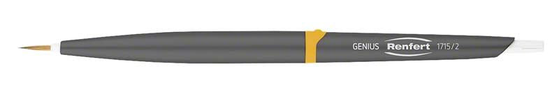Genius Pinsel Gr. 2 von Renfert mit grauem Griff und gelbem Ring.