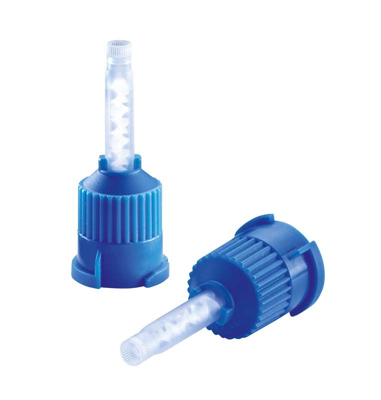 Blaue stumpfe Mischkanülen für Visalys® CemCore Anwendungen.