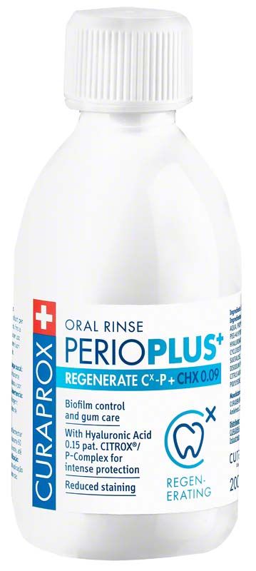 Perio Plus+ Regenerate Mundspülung Flasche mit 0,09% CHX, 200 ml.