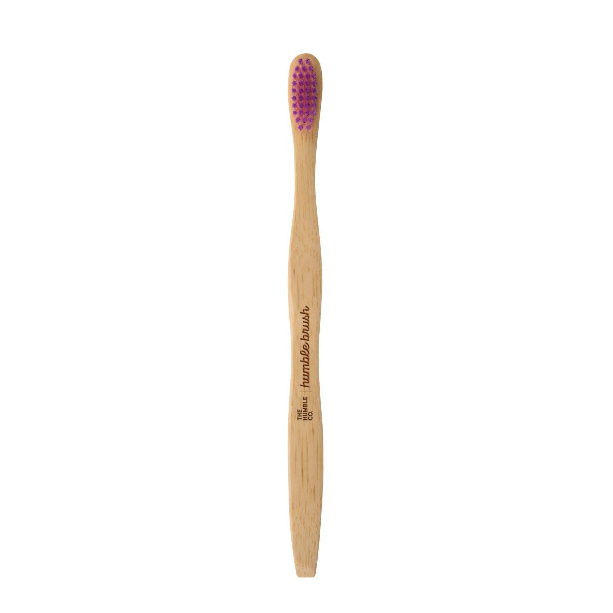 Humble Brush Zahnbürste, Holzgriff mit lila Borsten, mittlere Härte.