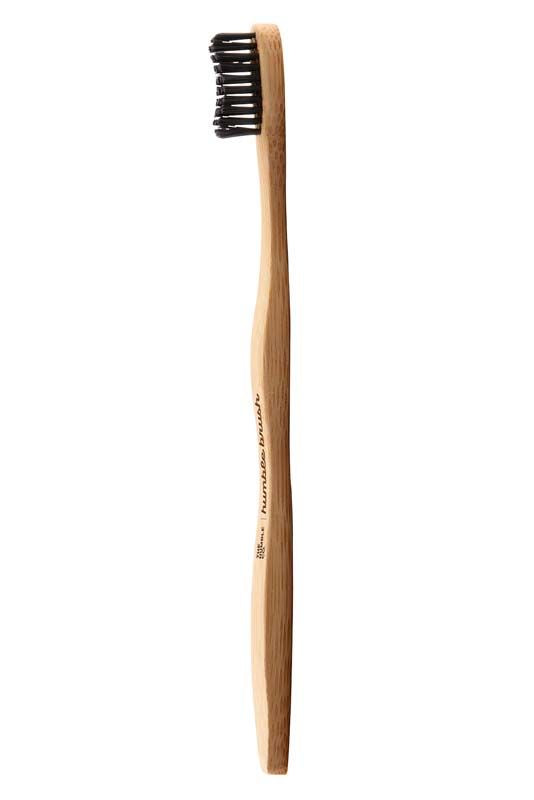 Humble Brush Zahnbürste Erwachsene, weiche Borsten, grün, Seitenansicht.