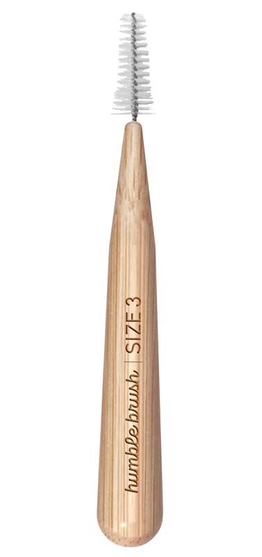 Interdentalbürste aus Bambus mit blauer Bürste, Größe 3 (0,6 mm).
