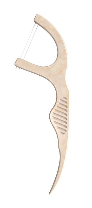 Humble Floss Pick Minze mit ergonomischem Griff und Zahnstocher.