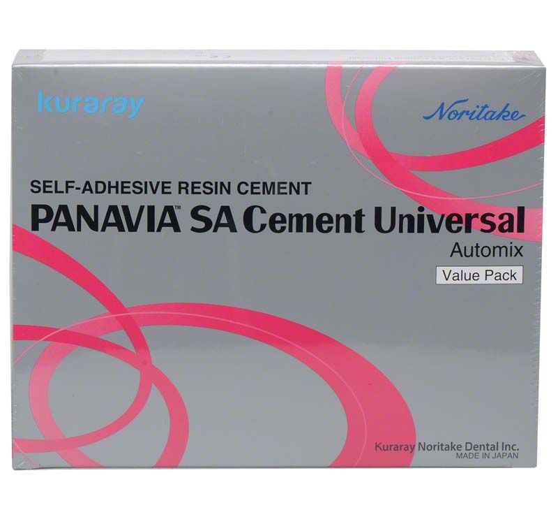 Selbstadhäsiver Kunststoffzement PANAVIA™ SA Cement Universal Automix Value Pack A2 Verpackung.