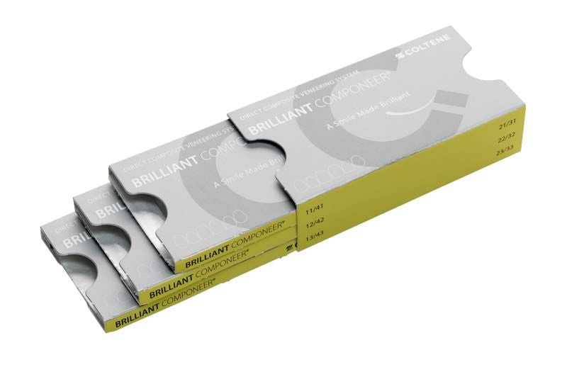 Verpackung des BRILLIANT COMPONEER® Jaw Translucent Größe M - Set Upper.