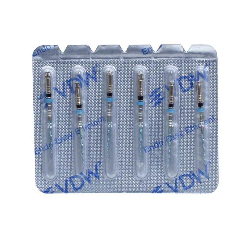 VDW.ROTATE™ NiTi Wurzelkanalfeilen in Blisterverpackung, 6 Stück.