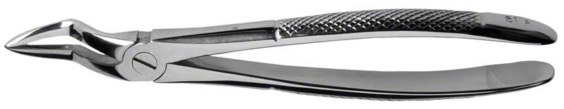 Zahnzange KKD® Nr. 51A mit geriffeltem Griff und gebogener Spitze.