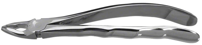 Tiefgreifende Zahnzange Nr. 35A für Oberkiefer-Prämolaren mit rautiertem Griff.