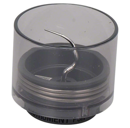 Rechtsgebogenes EMS Piezon® Ultraschallinstrument PSR in transparenter Schutzkappe.