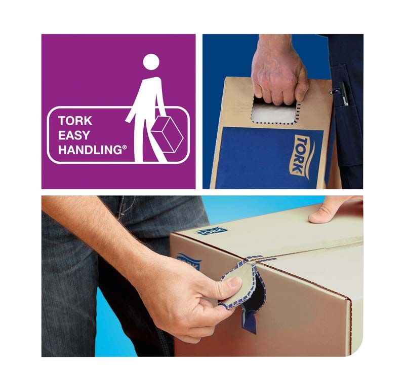 Tork® Advanced Handtuch Verpackung mit Easy Handling Griffdesign