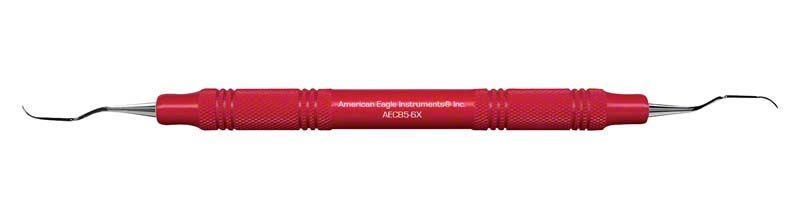 American Eagle Universalkürette Barnhart 5-6 mit rotem Kunststoffhandgriff.