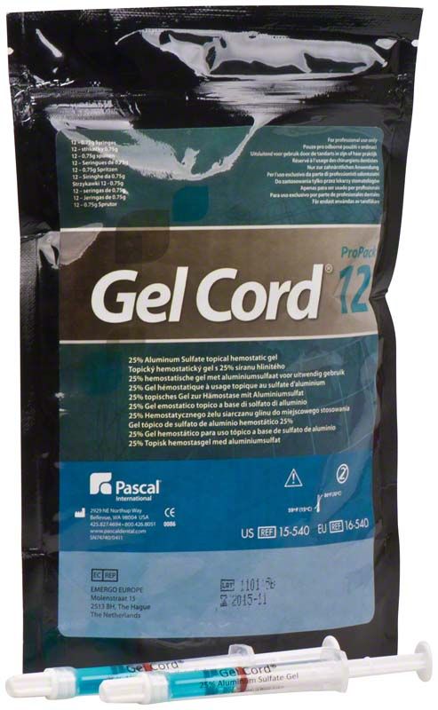 Gel Cord® Spritzenpackung mit 12 x 1g zur Blutstillung.