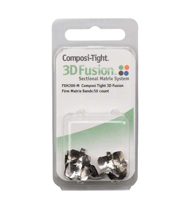Composi-Tight® 3D Fusion™ Firm Matrizenbänder Molar in Verpackung.