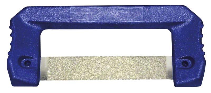 Streifenhalter PAUL mit blauem Griff und normalem Diamantkorn-Streifen.