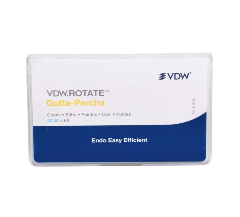VDW.ROTATE™ Guttapercha 35.06 Verpackung mit 60 Spitzen.