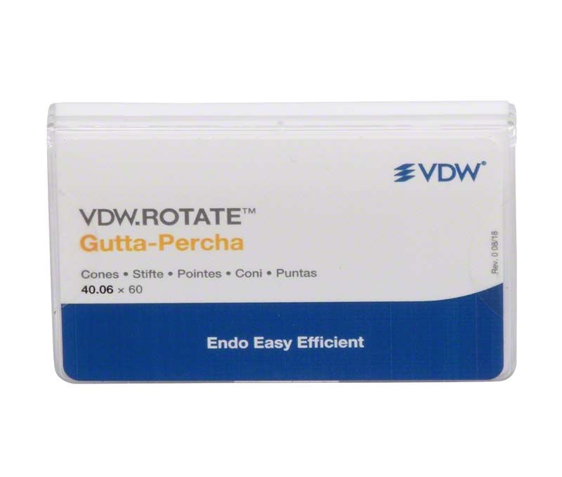 VDW.ROTATE™ Guttapercha 40.06 Verpackung mit 60 Spitzen für Wurzelkanalfüllung