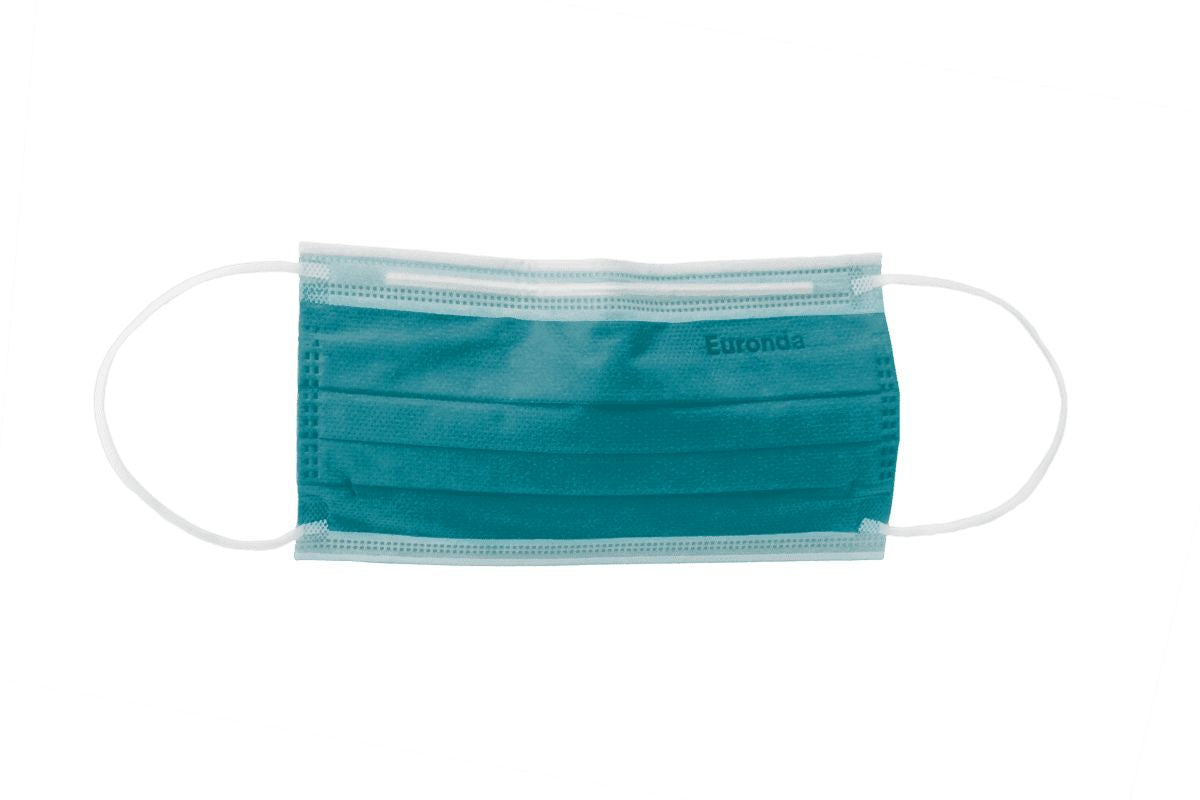 Monoart Mundschutz Pro 4 Perfect Fit in Lagunablau mit Gummizug.