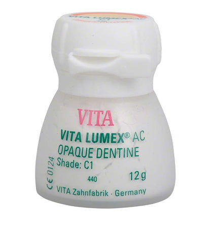 VITA LUMEX® AC Opaque Dentine 12g C1 Flasche mit Aufschrift.