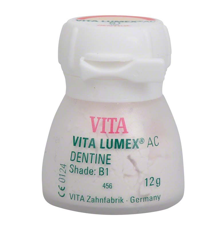 VITA LUMEX® AC Dentine 12g B1 in Kunststoffflasche mit Schraubverschluss.